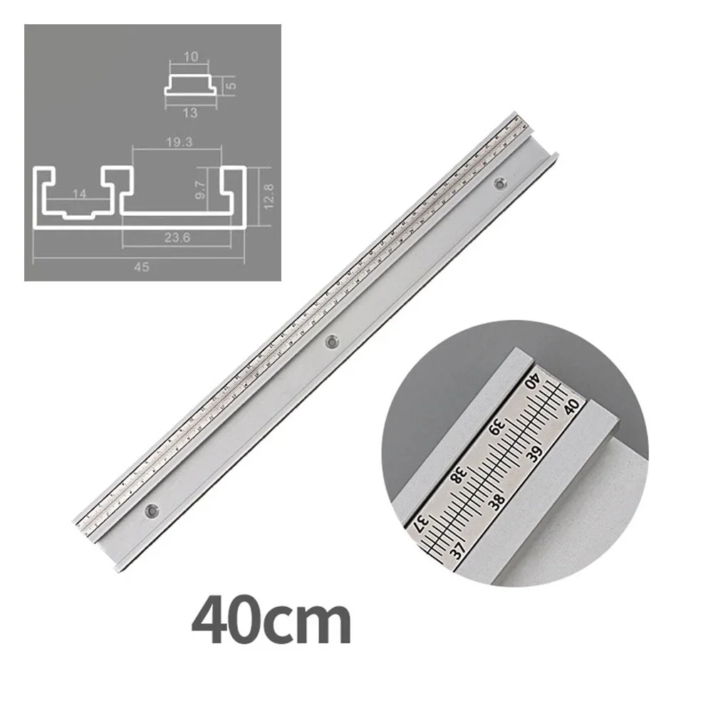 Pista de inglete con ranura en T de 45 tipos, 40cm/50cm/60cm, 45x12,5mm, accesorios de aleación de aluminio, piezas de bricolaje para sierras de cinta, nuevo