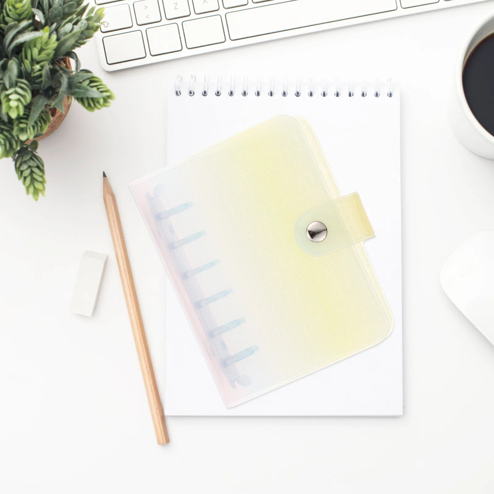 غطاء للكمبيوتر الدفتري عالي الجودة مادة PVC PP فضفاضة ورقة مخطط قذيفة واضحة الموثق A7 6 حلقة المفكرة حالة المدرسة المحمولة