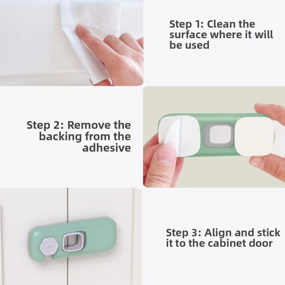 2pcs Self-Adhesive Unisex Proof Fridge Locks Easy Install Strong Grip Freezer Door Latches HIPS Cabinet Door Locks