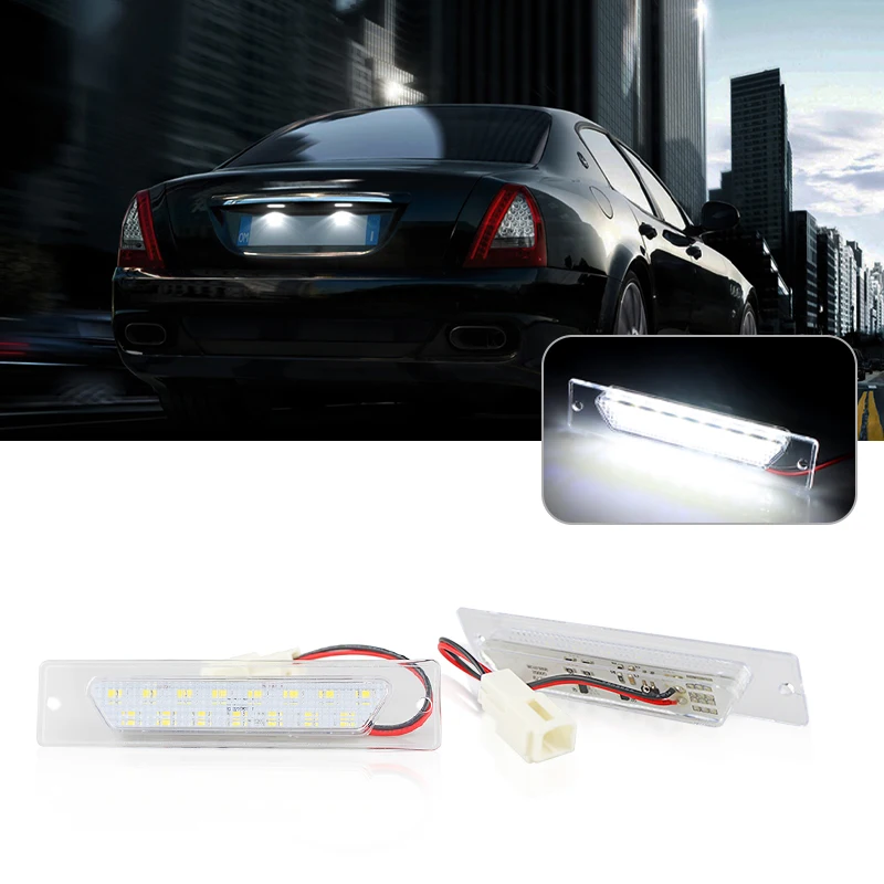 2Pc CANbus LED License Plate Light Number Plate Lamp For Maserati Quattroporte 2003 2004 2005 2006 2007 2008 2009 2010 2011 2012