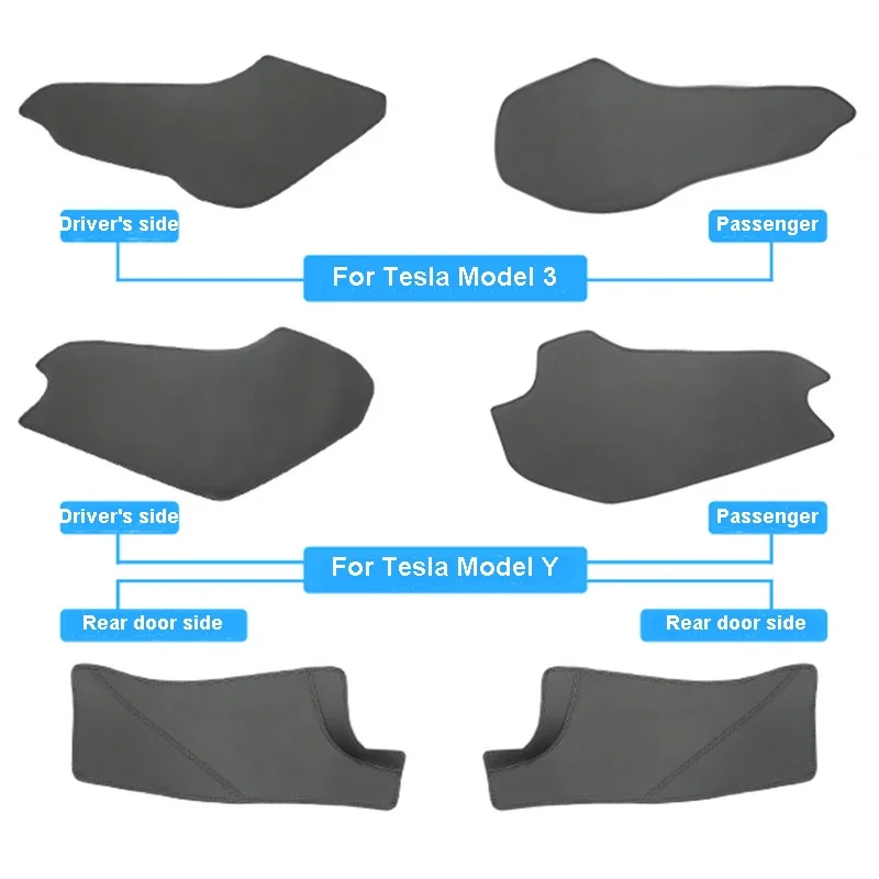 Side Defense Kick Pad for Tesla Model 3 Y Central Control Anti Kick Pads Rear Door Protective Cover Leather Mat Car Accessories