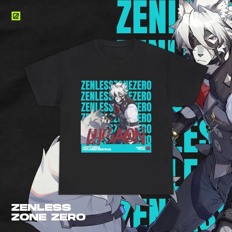 Zenless Zone Zero Lycaon Shirt ZZZ Gacha Game Merch Fan Shirt Unisex Cotton Cotton shirt