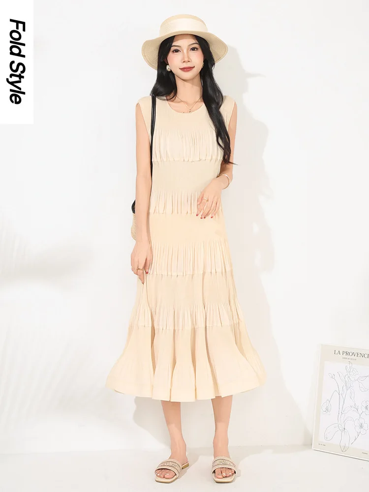 miyake-robe-plissee-femmes-haut-sens-sans-manches-style-etranger-elegant-industrie-lourde-plissee-robe-moyenne-et-longue-ete-nouveau