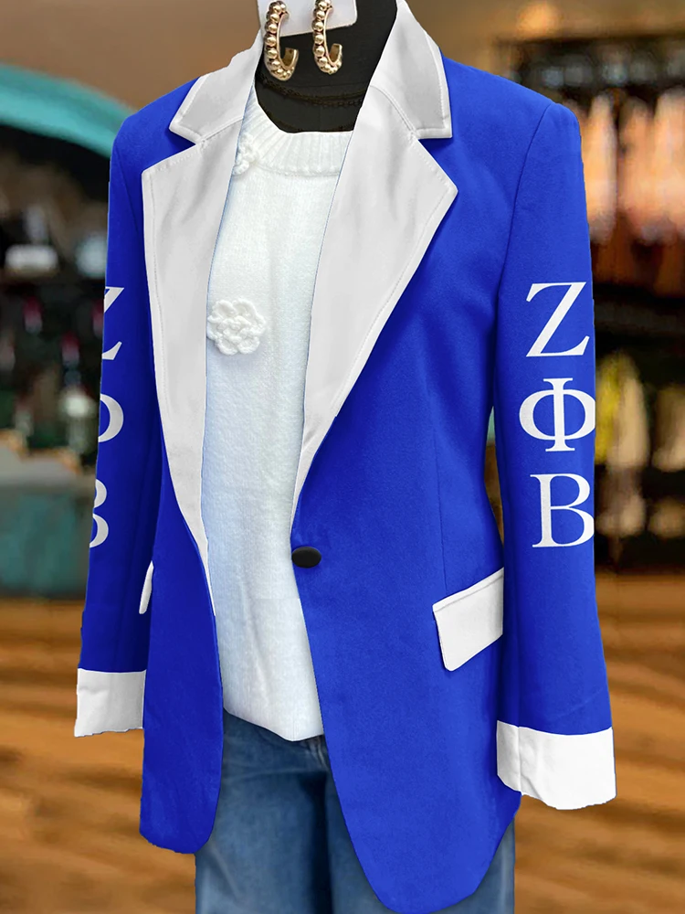 Zeta Phi Beta Sorority Print Blazer