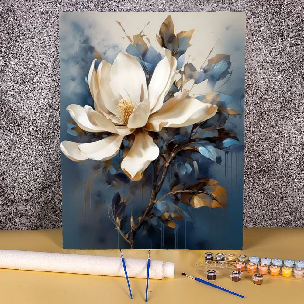 

DIY Oil Painting By Numbers Kits Flowers 50x70 Wall Art Acrylic Paint By Numbers Vintage Frameless Number Painting On Canvas