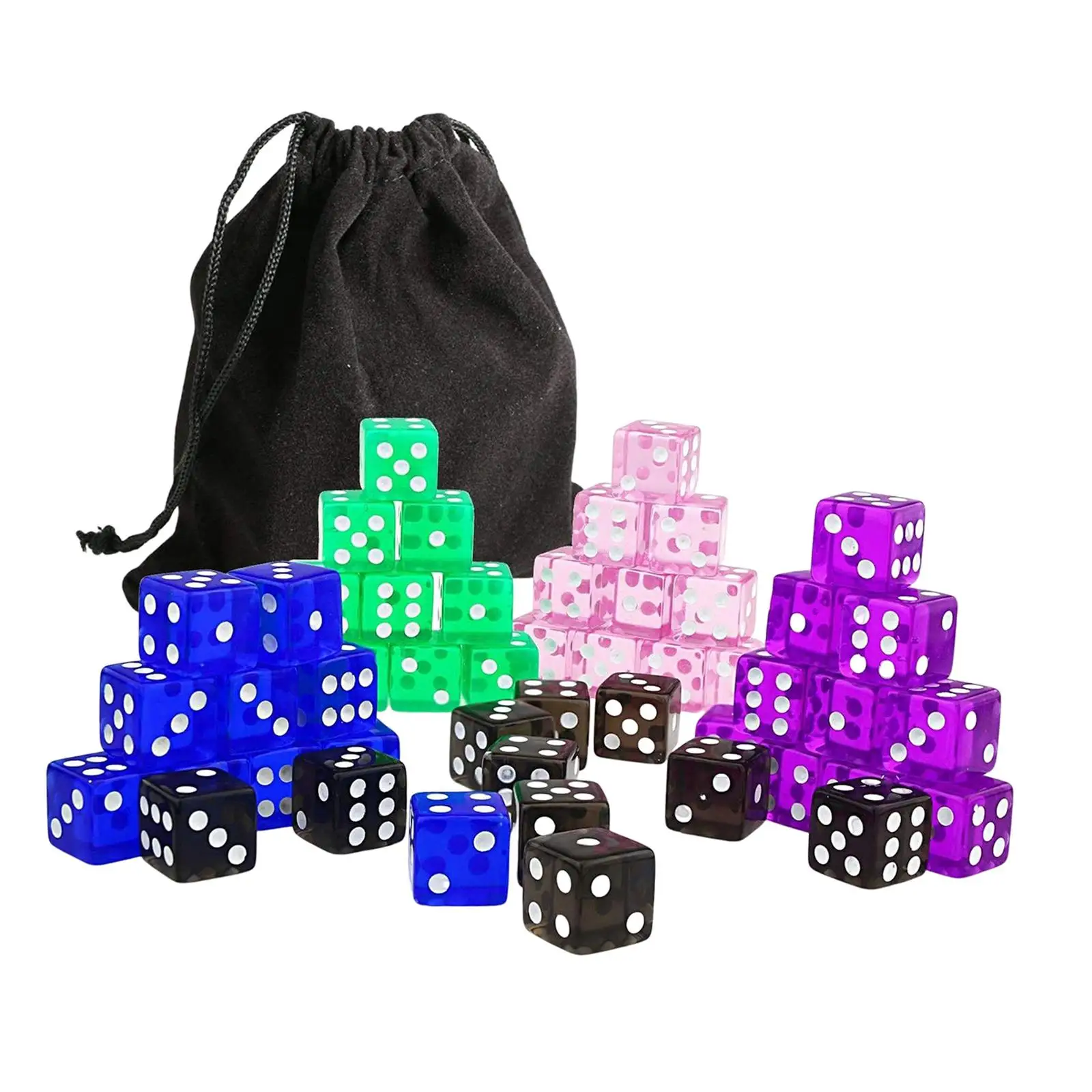 

50Pcs 6 Sided Dices Set, Party Game Dices, Math Counting Teaching Aids, Party Favors