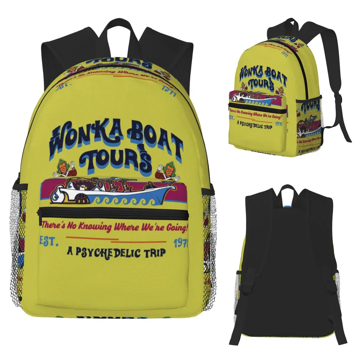 

Chocolate Boat Tours Lts Student Backpack School Bag Hiking Travel Daypack for Boys Girls Fashion Bookbag Shoulder Bags