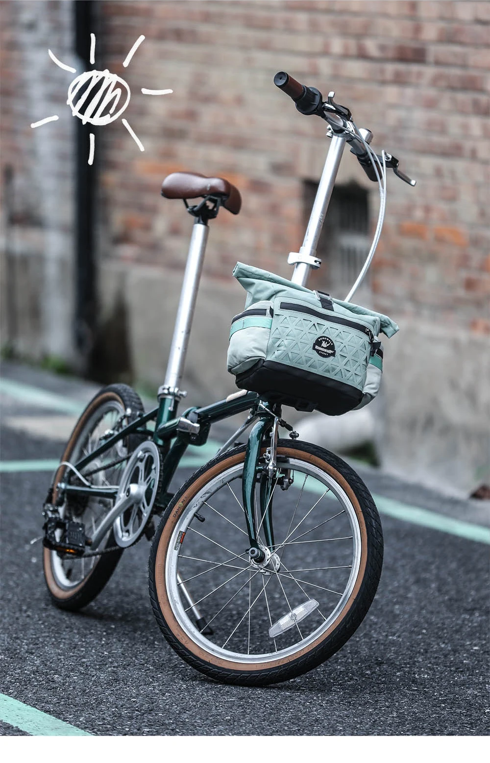 Rhinowalk Bicycle Handlebar Bag 6.5L Quick Release Bike Front Bag Comes With Rain Cover For Brompton Folding Bike Urban Cycling