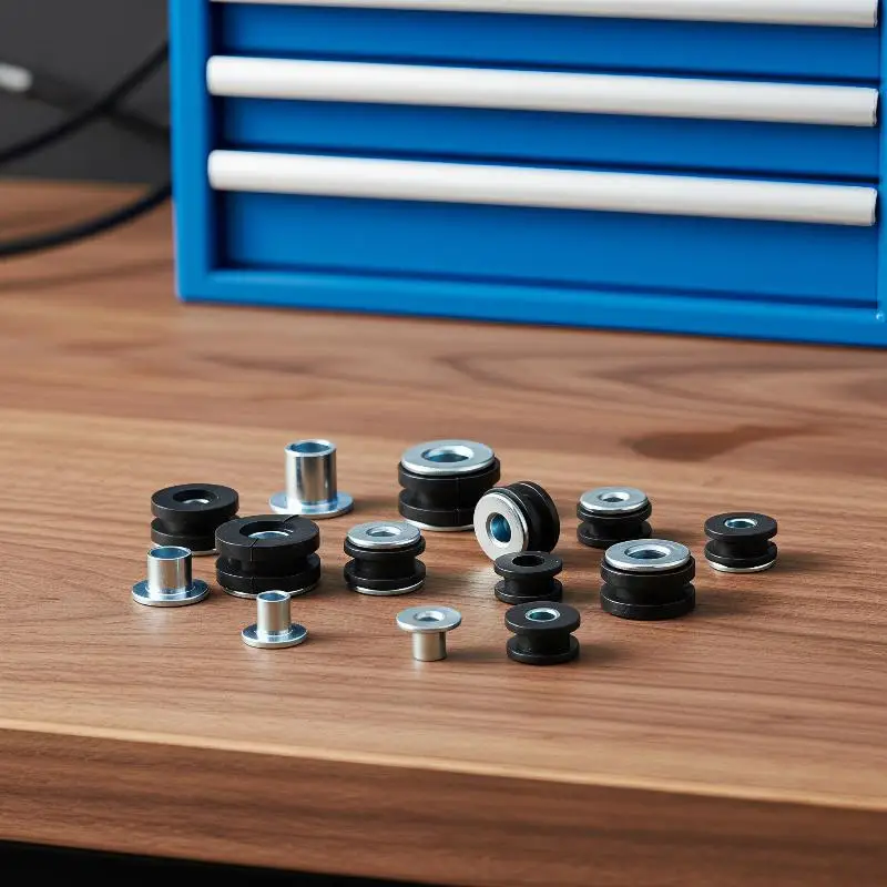 10Pcs Rubber Grommet Kit with Solid Metal Insert M6 M10 Sizes Suitable for Auto Moto Electrical Wiring Sealing Use
