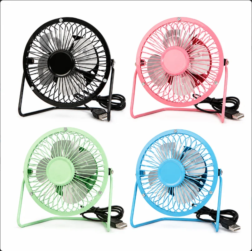 4 Inch Desk Fan Mini Portable, Single Speed Compact Personal Cooling Fan High Quality Desktop USB Powered for Office Travel