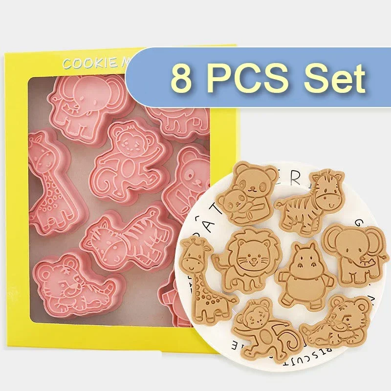 8Pcs Forest Animals Cookie Cutter Set Giraffe Cookie Molds for Baking & Fondant Decorations Baking Tool Baking Pastry Mold