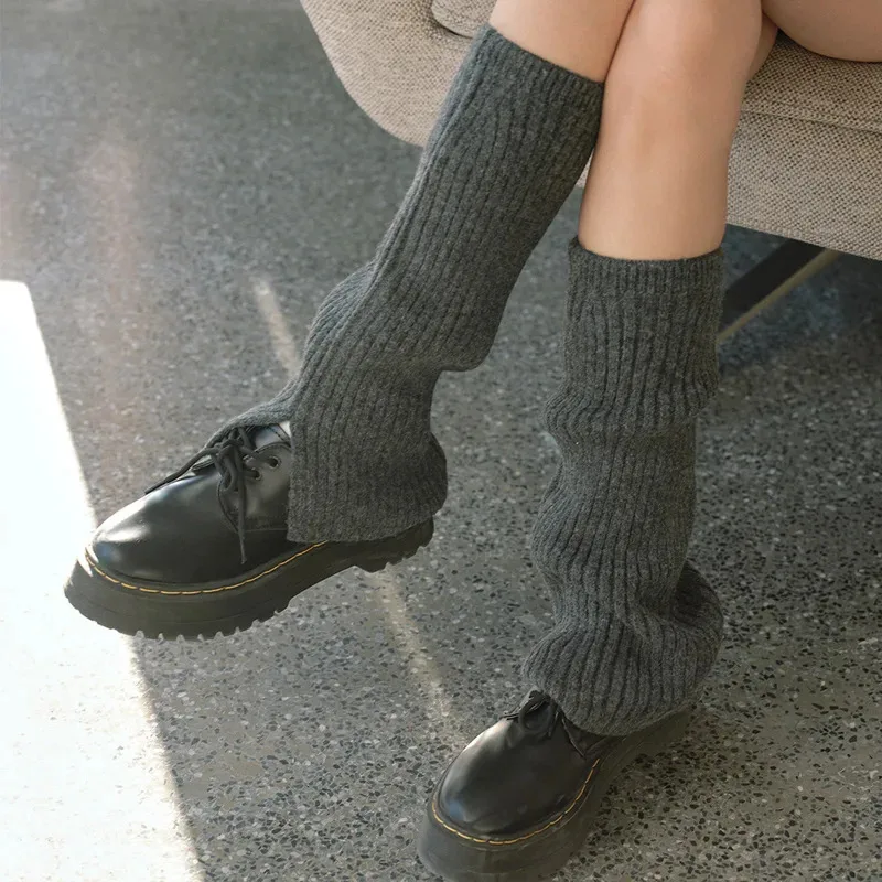 Новые мягкие потертые трикотажные гетры для женщин Y2K, эстетические носки с напуском, весенне-осенний наряд
