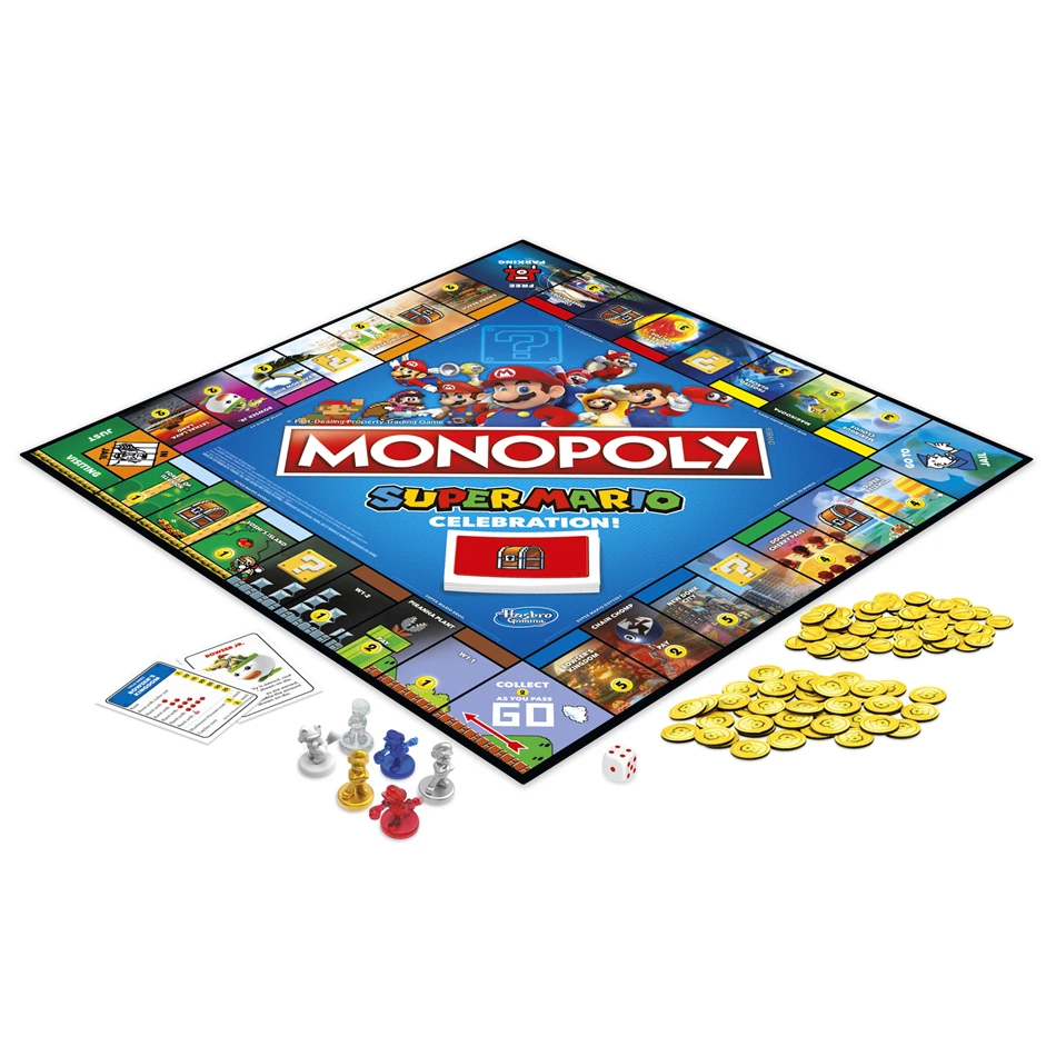 Hasbro Super Mario Monopoly Toy English Board Game Card Game Family Gathering Puzzle Game Exquisite Boxed Gift Kid\'s Adult Toys