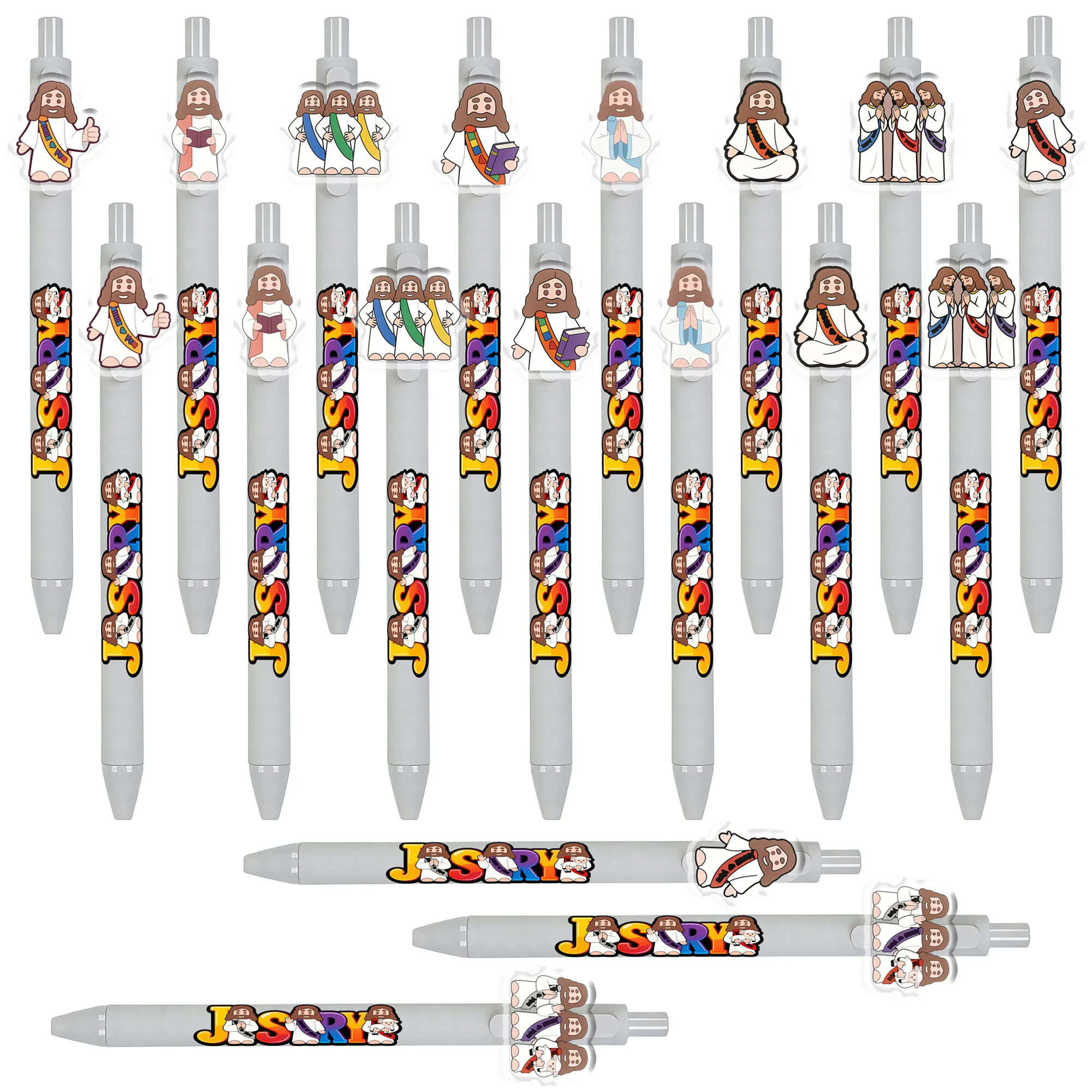 

9pcs/18pcs Jesus Cartoon Character Pen Religious Culture Student Learning Office Stationery