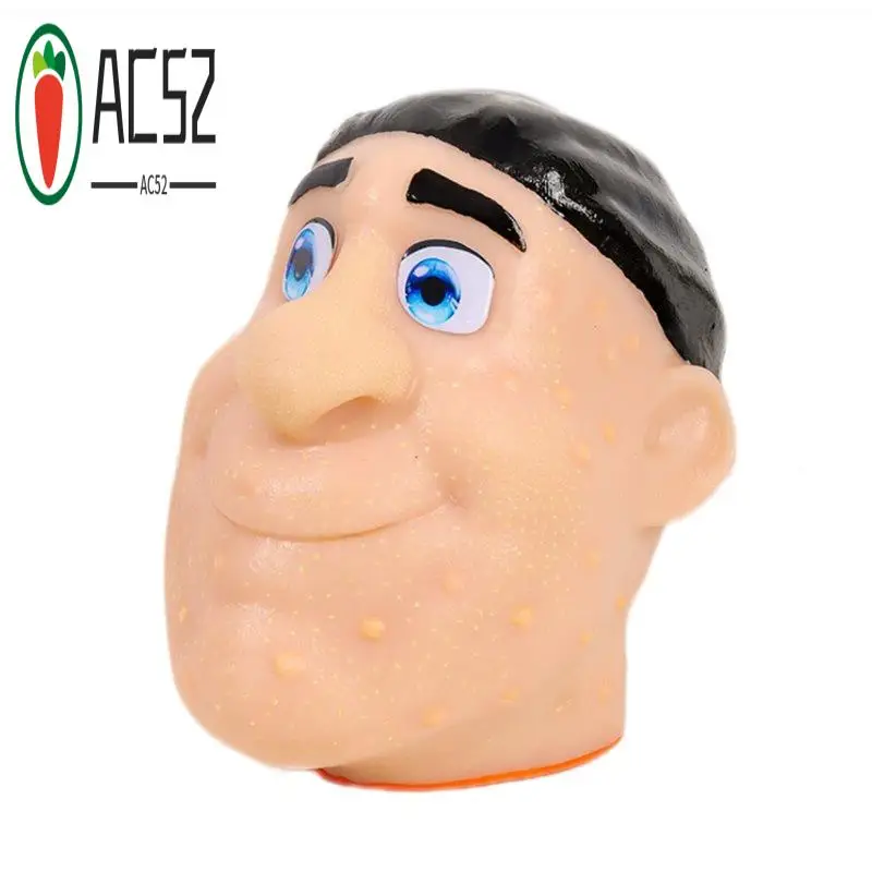 AC52-Man Head Pimple Popping With Tweezers Anxiety Stress Relief Acne Popping Blackheads Removal Decompression Sensory