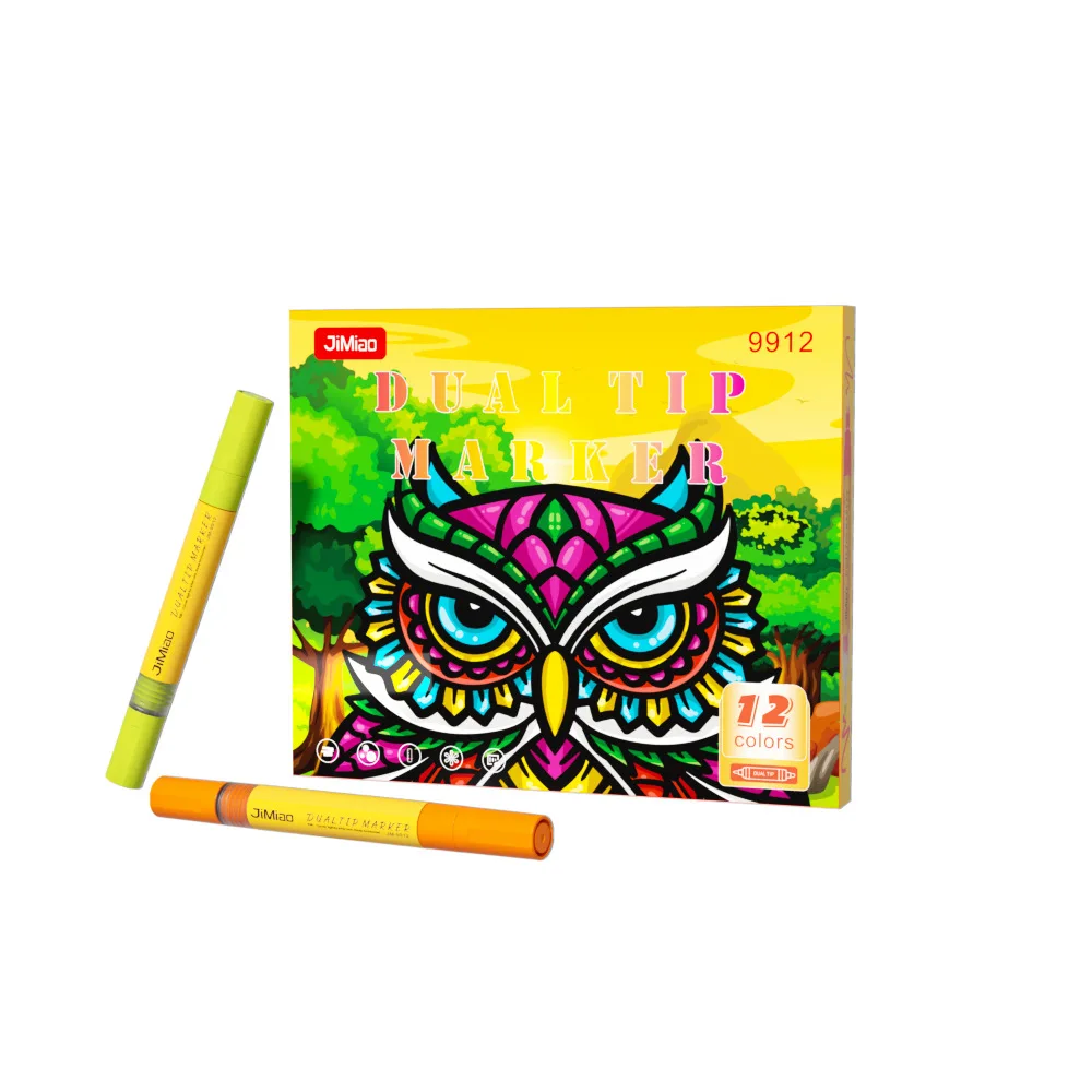 12/24 لونًا من علامات الفن الملونة للرسم على ورق الصخور المعدني للأطفال هدية أدوات مكتبية فنية للوازم المدرسية.