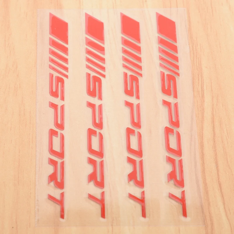 Sport Sticker Sticker Wielen Velgen Race Auto Sticker Zelfklevende Auto Deur Velgen Wielnaaf Sticker Accessoires 4 Stuks, Rood