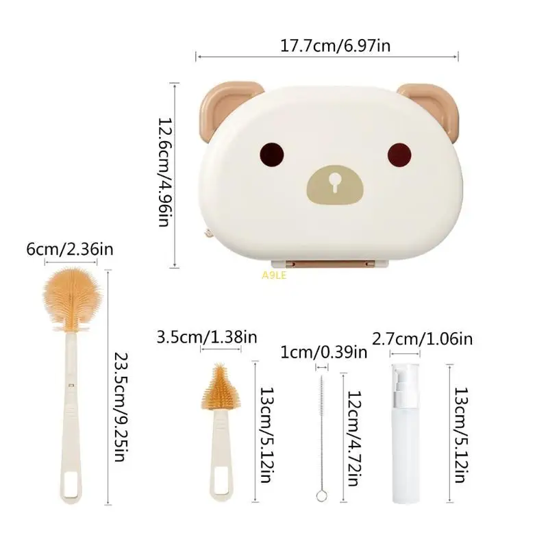 6 مساءً فرشاة زجاجة الحليب المحمولة فرشاة تنظيف زجاجة. #6