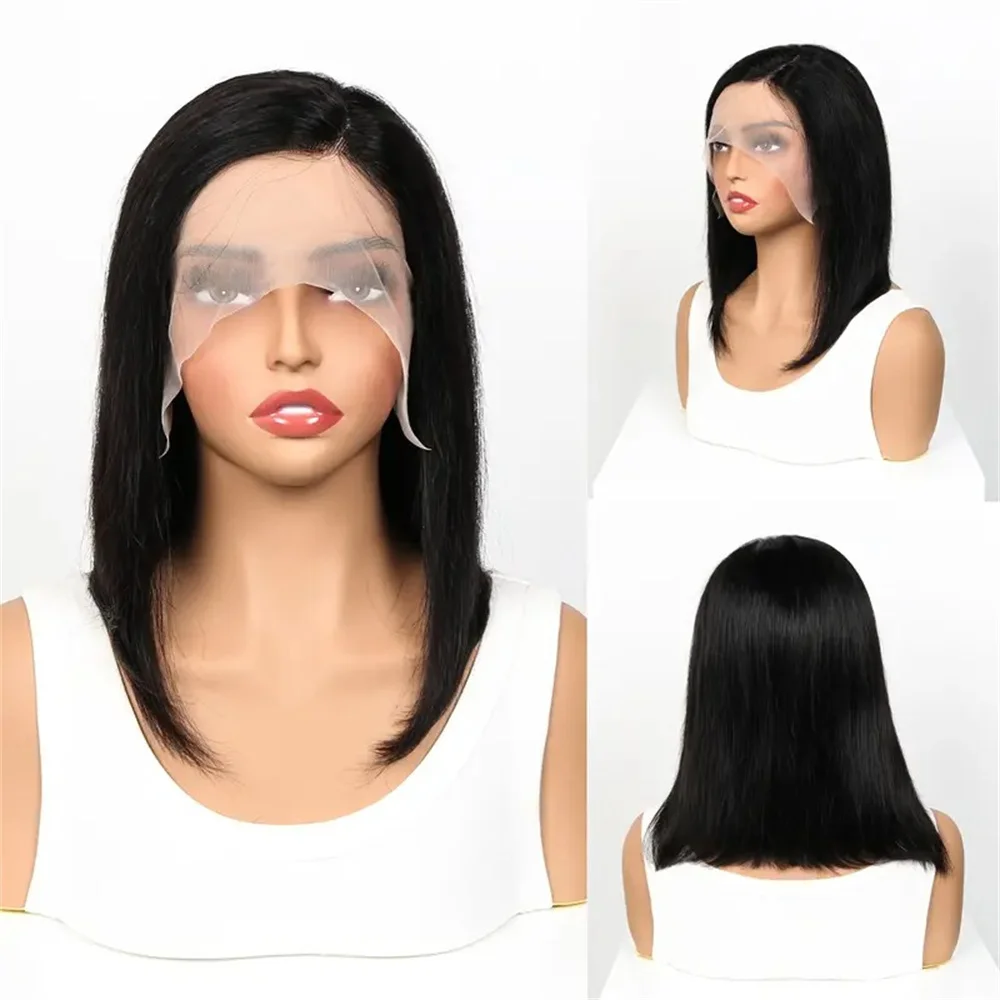 

Side Part Bob Lace Front Human Hair Wigs For Women Natural Color 8-16Inch Brazilian Straight Short Bob 13X1 Lace Human Hair Wigs