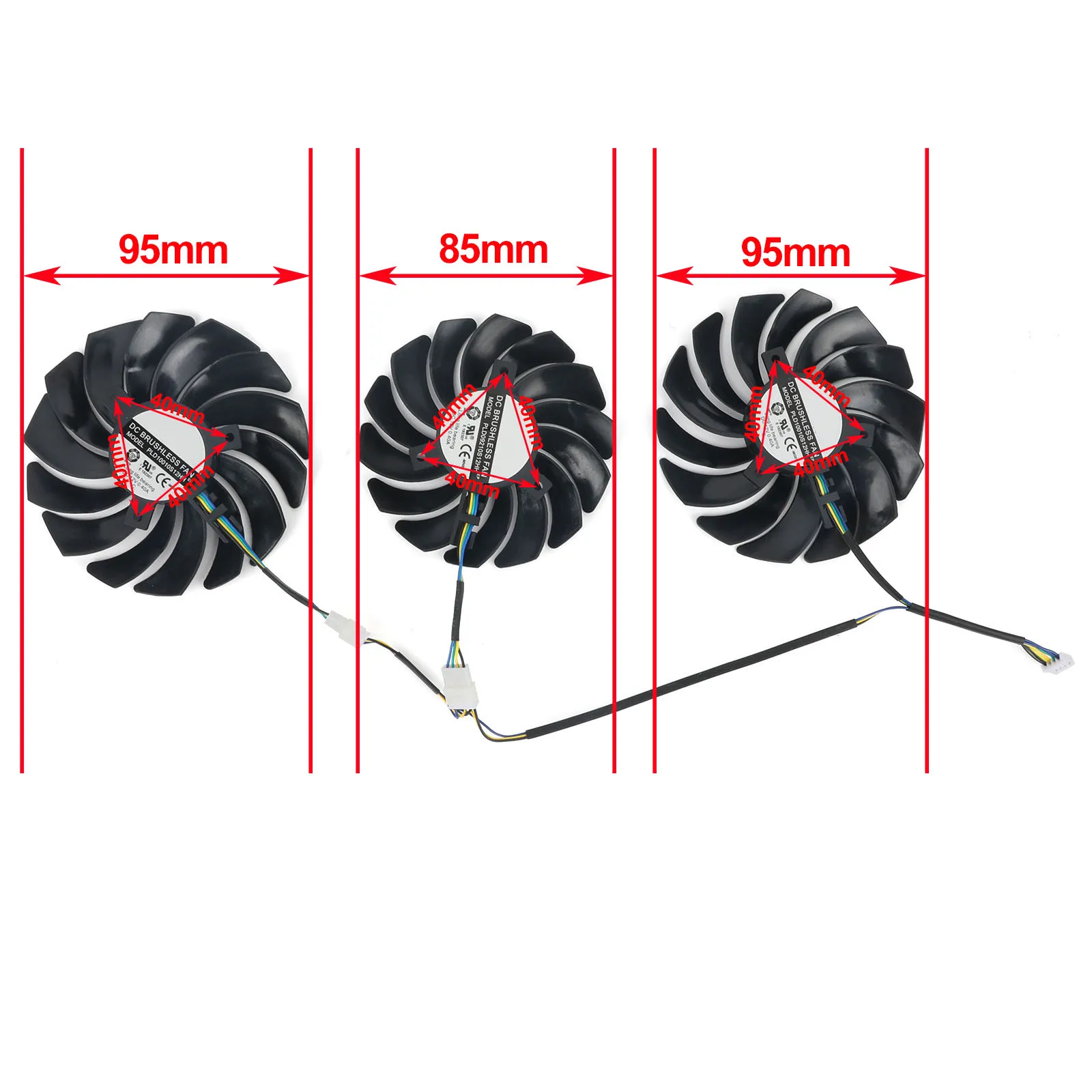 ゲーマーxtrioグラフィックファン,冷却ファン,4ピン,95mm,pld10010b12hh,85mm,pld09210b12hh,gtx1080ti,msi,geforce,gtx 1080 ti