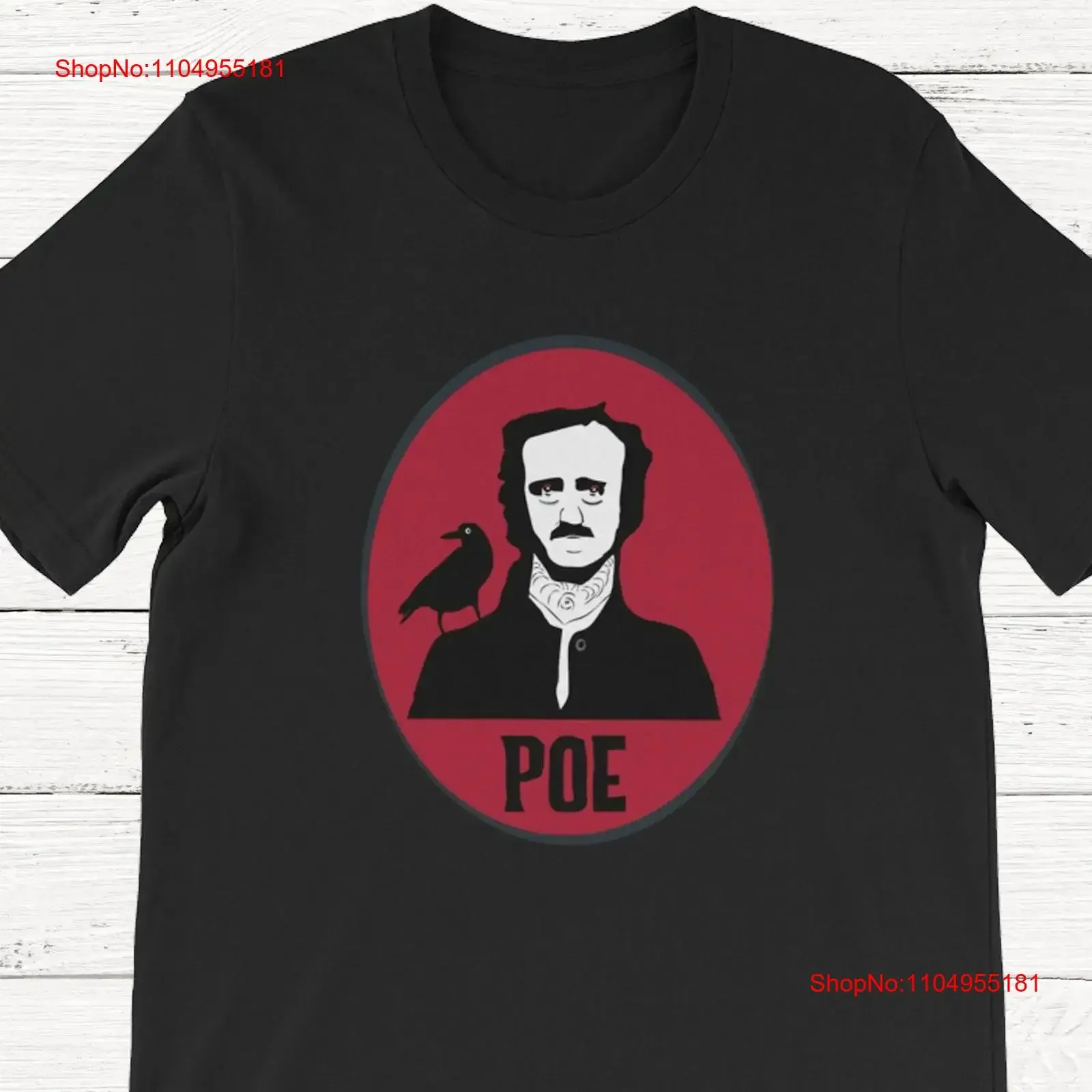 

Футболка с портретом Poe Эдгар Аллан Мерч Классические книги Литературные книголюбители винтажные стираные универсальные растянутые удобные