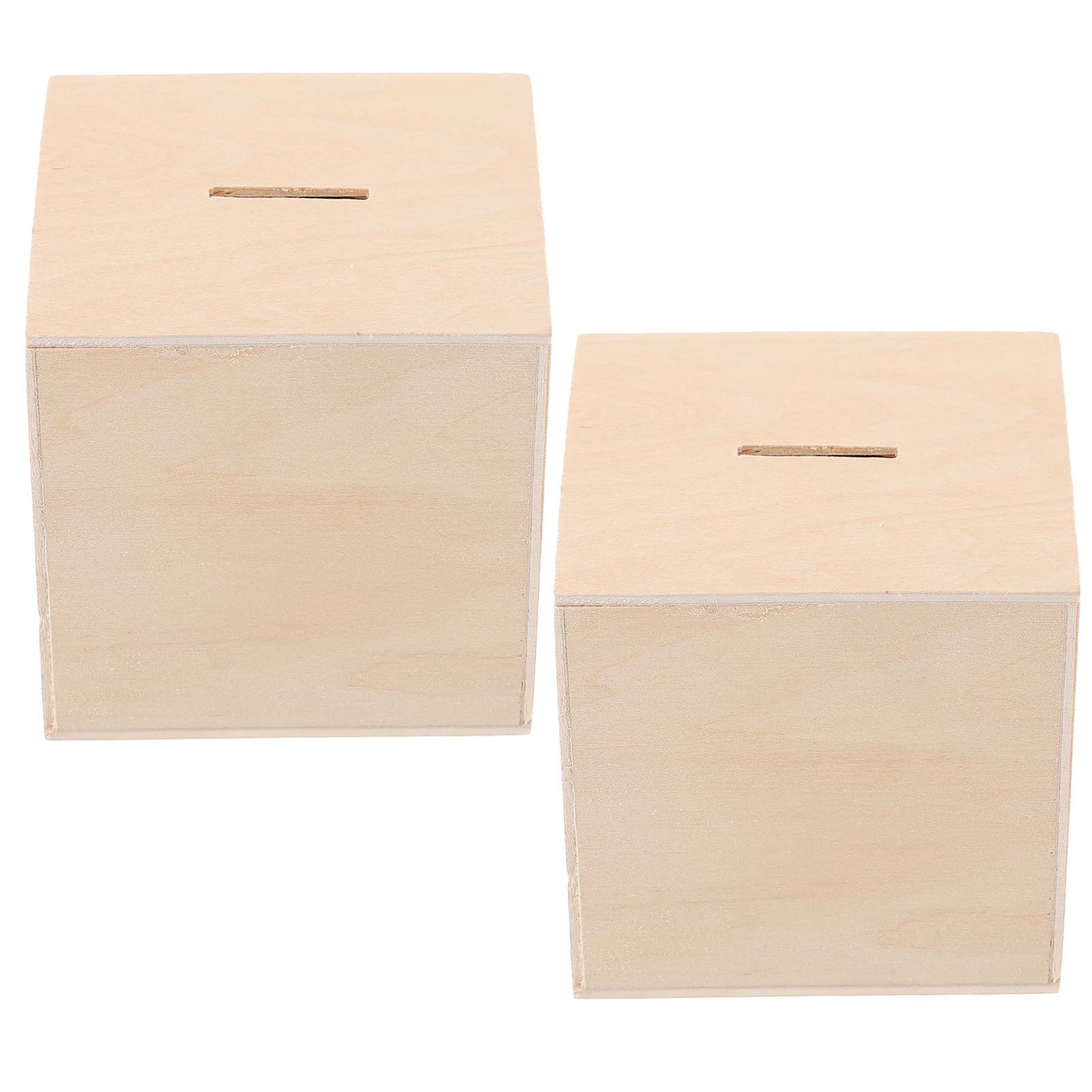 2 pièces tirelire en bois bricolage tirelire inachevé tirelire pour enfants artisanat activité décoratif Pot d'épargne maison salon