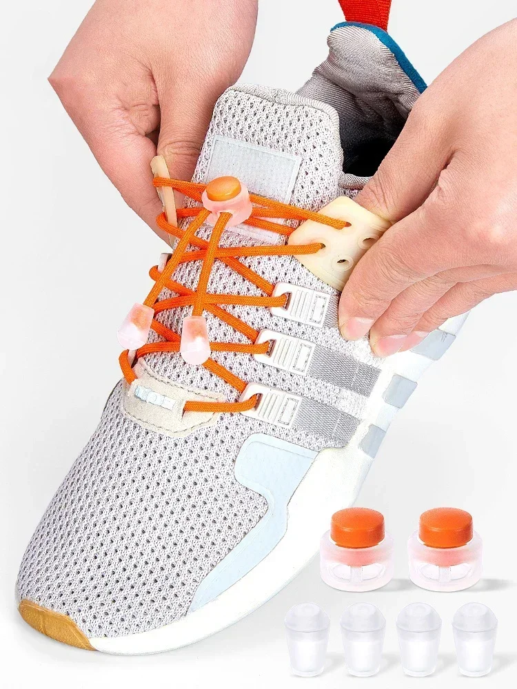 Elastic round Tieless Shoe Laces for Sneakers Quick Spring Lock No-Tie Shoelaces for Kids & Adults - Convenient Slip-On Shoeaces