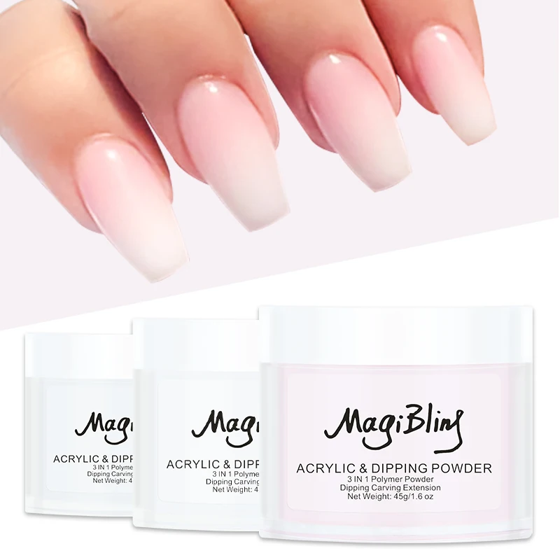 Polvo acrílico para extensión de uñas, suministros profesionales, decoración de manicura, 45g