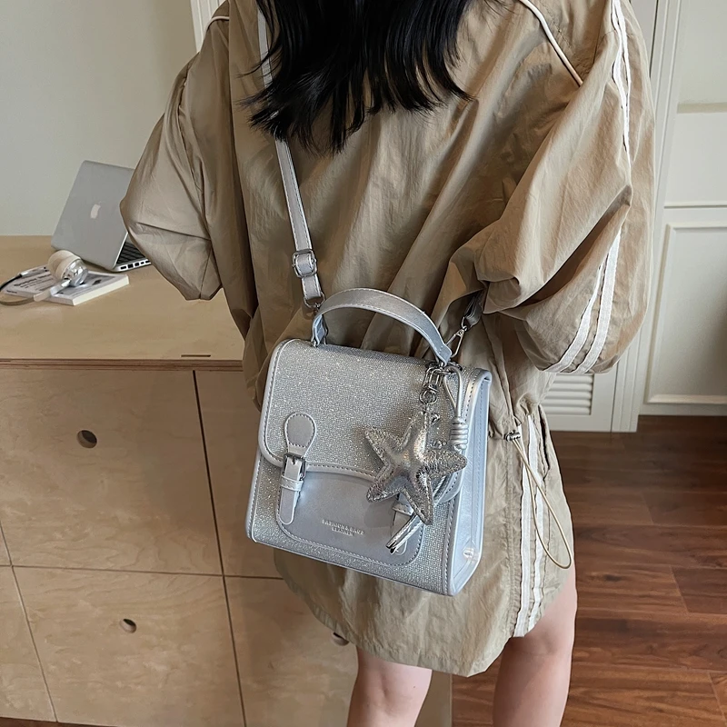 

Unique High-End Vintage Tote Bag Women's Fashionable Messenger With Letter Logo Minimalist Solid Color