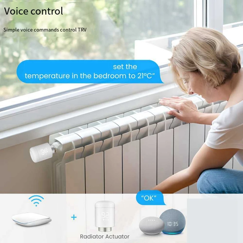 1 PCS Tuya Zigbee Thermostatic Radiator Valves White Plastic App Control Heating Thermostat Temperature Controller