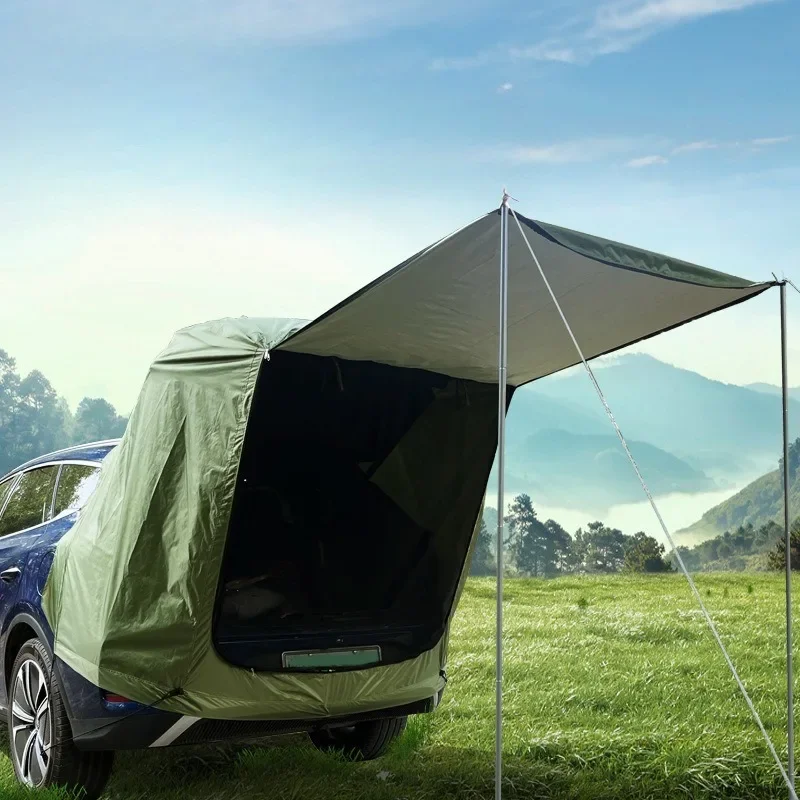 Camping Car Rear Tent Outdoor Car Trunk Tent with Canopy Car Trunk Extension Tent Sunshine-Proof Camping Equipment