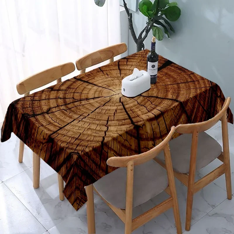 One piece of rustic wood-patterned printed tablecloth, rectangular polyester tablecloth.