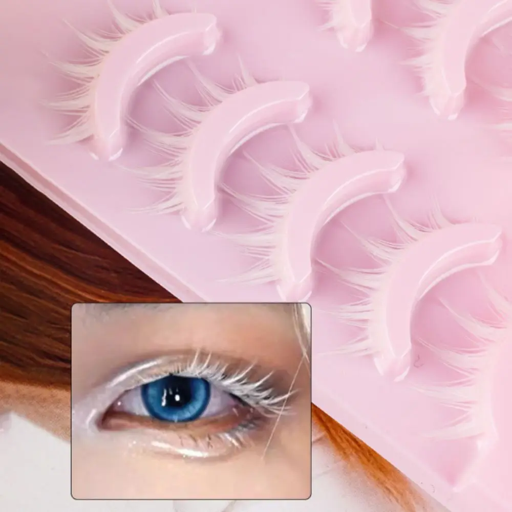 10Clusters Lashes Extension White Whole Cluster Eyelashes Dense Makeup Fluffy False Eyelashes Long Lasting Cosplay