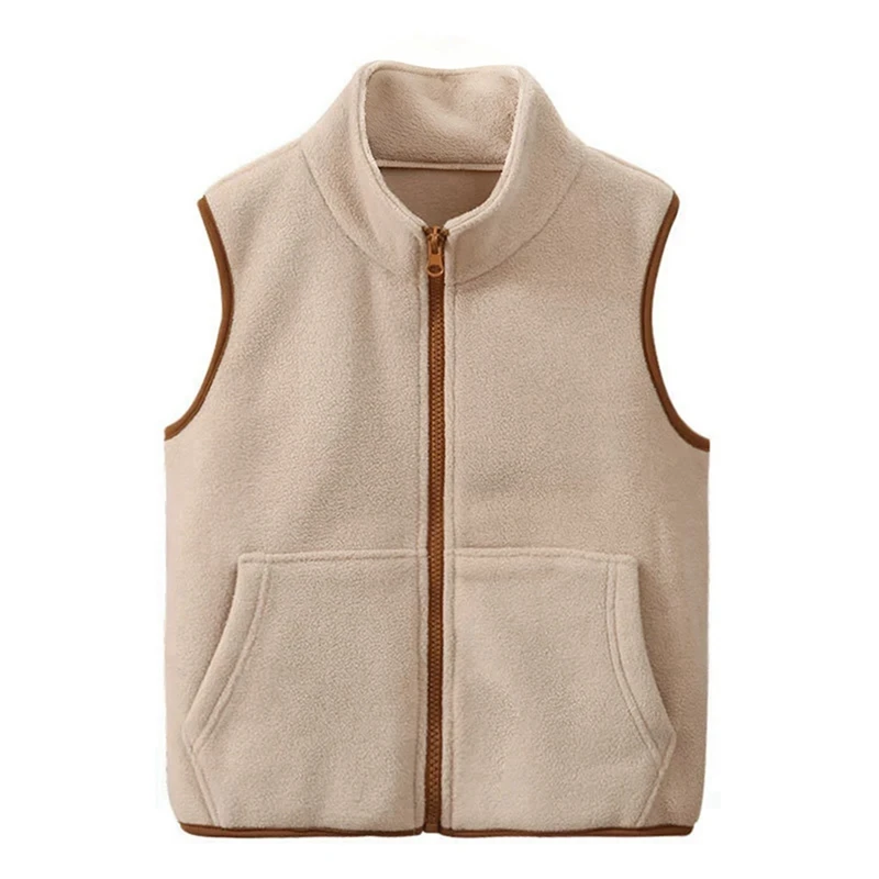 سترة أطفال مبطنة بالقطيفة للأولاد والبنات سترة حرارية بدون أكمام سترة شتوية مبطنة دافئة للأنشطة الخريفية والخارجية