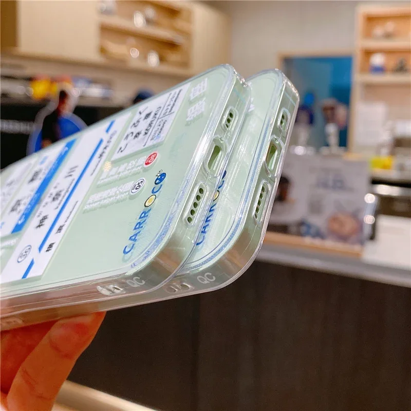 اليابان الإبداعية التسمية أوساكا كيوتو قضية الهاتف آيفون 11 12 13 14 15 16 برو ماكس mini XS SE زائد شفافة لينة غطاء من السيليكون