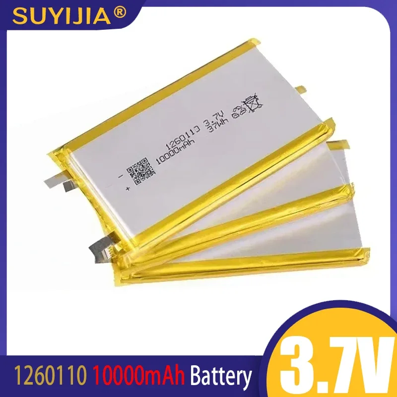 1260110 10000mAh 3.7V Li-polymer Battery Rechargeable Lipo Polymer Batteries for Toy Power Bank GPS Laptop Camping Lights Diy