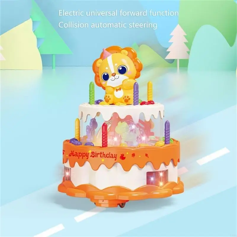 54DA Interaktives Cartoon-Spielzeug für Geburtstagstorte mit cooler Beleuchtung und Sound, Musikspielzeug