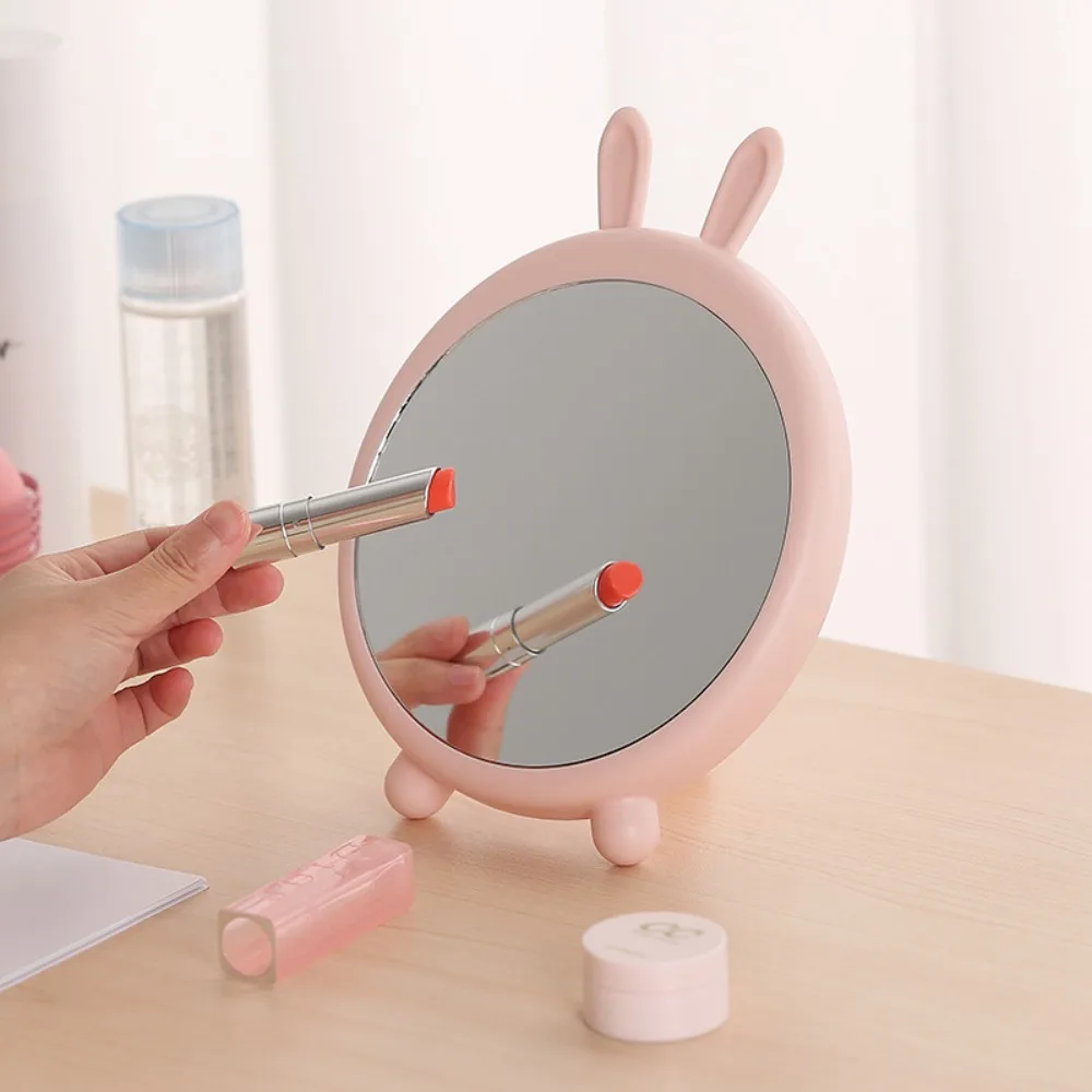 Cute High Definition Vanity Mirror Without Dead Corners Decoration Makeup Mirror Bear Simple Desktop Stand Mirror Makeup Tools