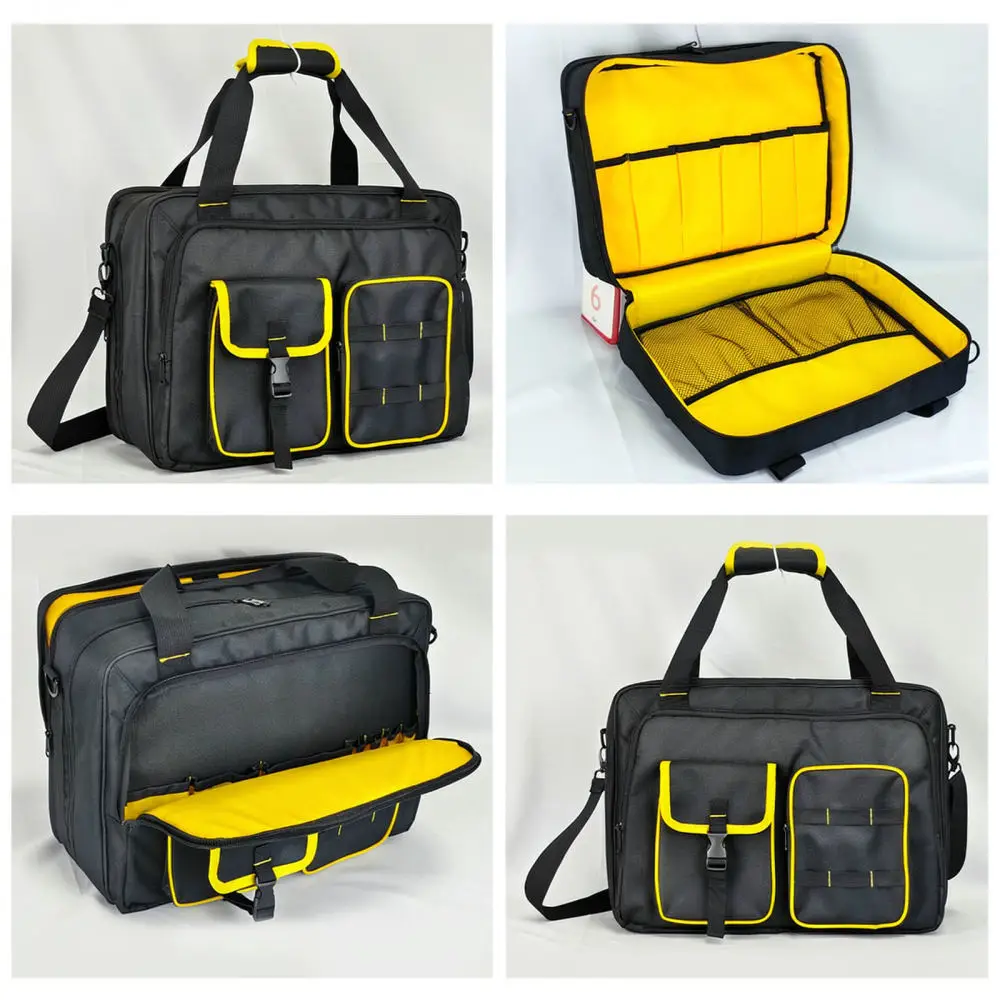 Professional Tool Organizer Bag Heavy Duty Oxford Material Handbag Portable Electrician Pouch Construction Work Case