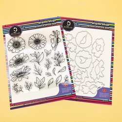 Alinacutle CLEAR timbri fiori con fustelle fustellate fustellatura carta fai da te Scrapbooking carta artigianale gomma trasparente timbri in silicone