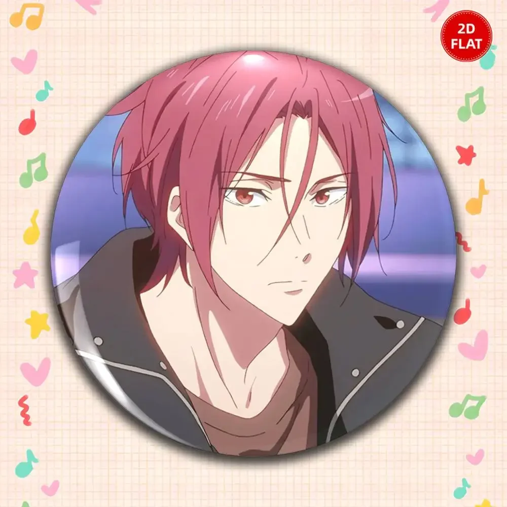 2026 Latest Edition 2D FLAT Gorgeous Round Anime Plastic Brooch Pin Unisex Lapel Badge Fun Gift For Friends Relatives