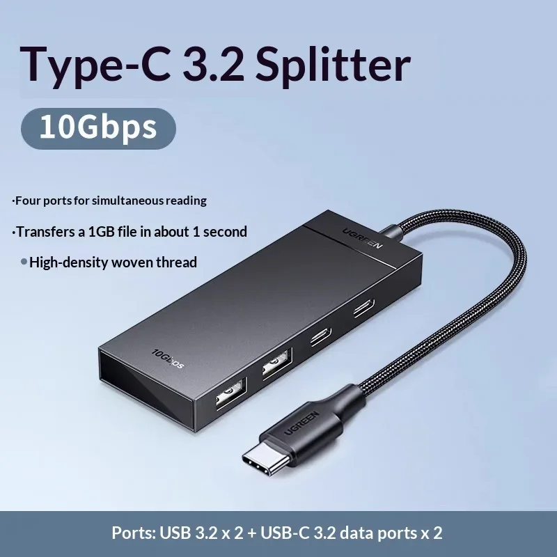UGREEN 35583 USB C Hub USB 3.2 Gen 2 Splitter 10Gbps High Speed Type C Adapter for Laptop PC