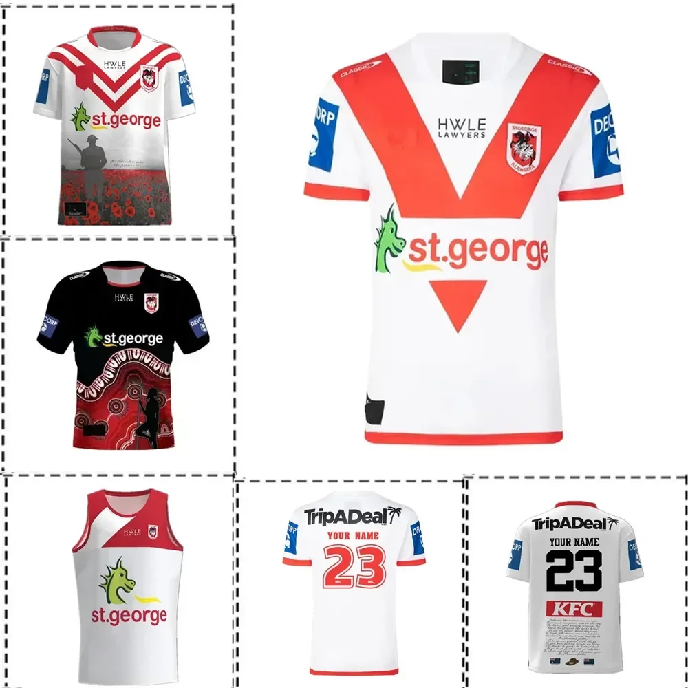 

2023 St George Illawarra Dragons Home / Anzac / Indigenous Rugby Jersey Shorts - Mens Size:S-5XL（Print Name Number）