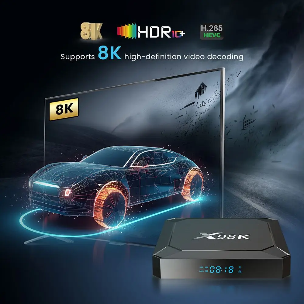Neue X98K TV Box Smart Set Top Box Android 13 8K Streaming Media Player Netzwerk Set Top Box RK3528 Dual WiFi BT 5,0 Top Box
