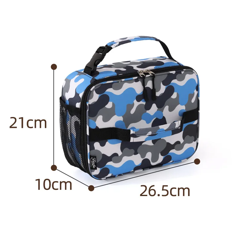 Isolierte Cartoon-Lunchbox für Kinder, niedliche bedruckte Lebensmittel-Handtasche, tragbare Thermo-Lunch-Tasche, Frischhalte-Tasche für Schüler – Detail 10