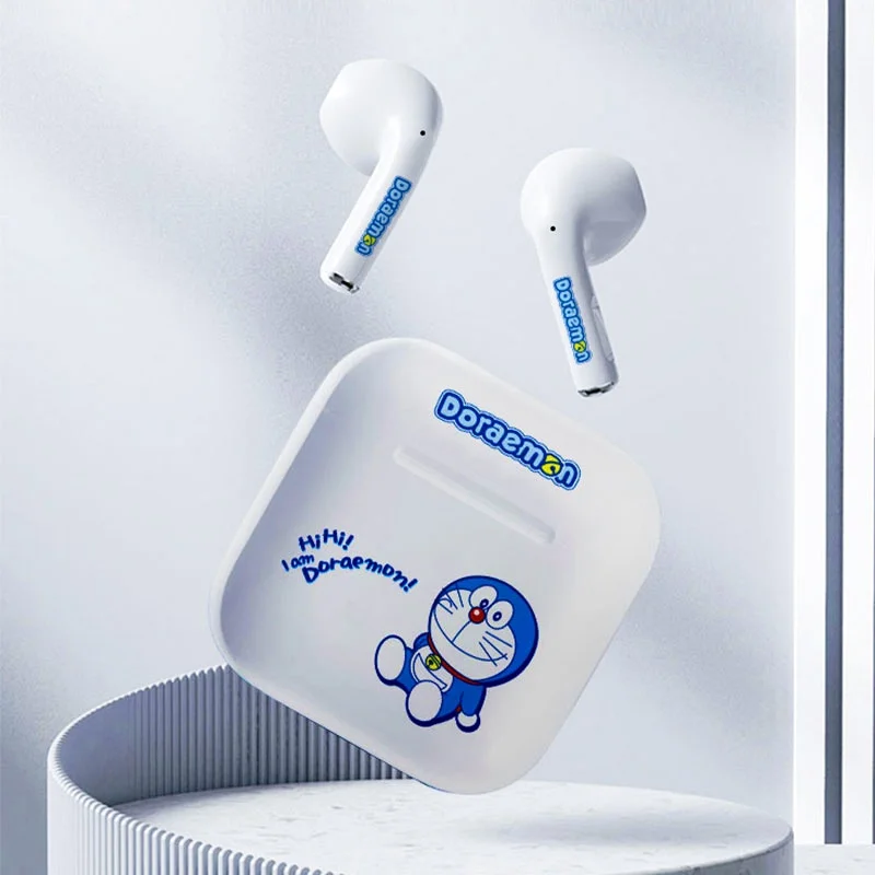 Doraemon Boys And Girls Bluetooth Headphones Fashion Cartoon Cute Tws Music Listen To Songs Call Reading Children Round Gifts