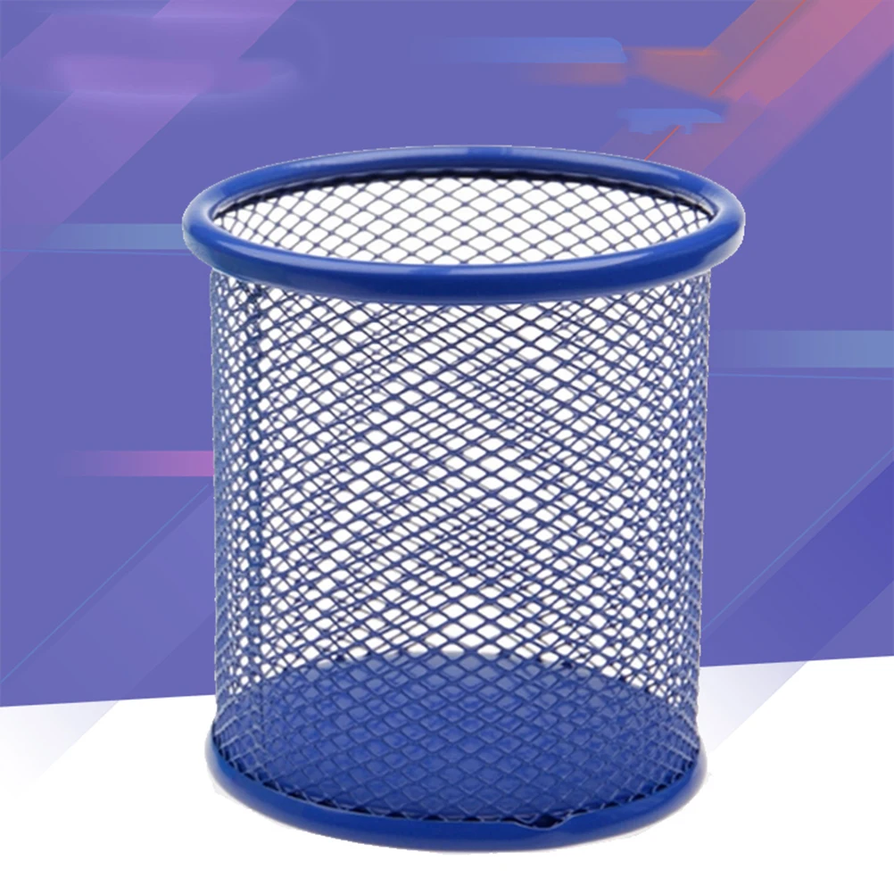 

2Pcs Metal Iron Mesh Pen Pot Pencil Holder Round Sturdy Lightweight Desk Organizer Container for Office Home School Pencil Cup