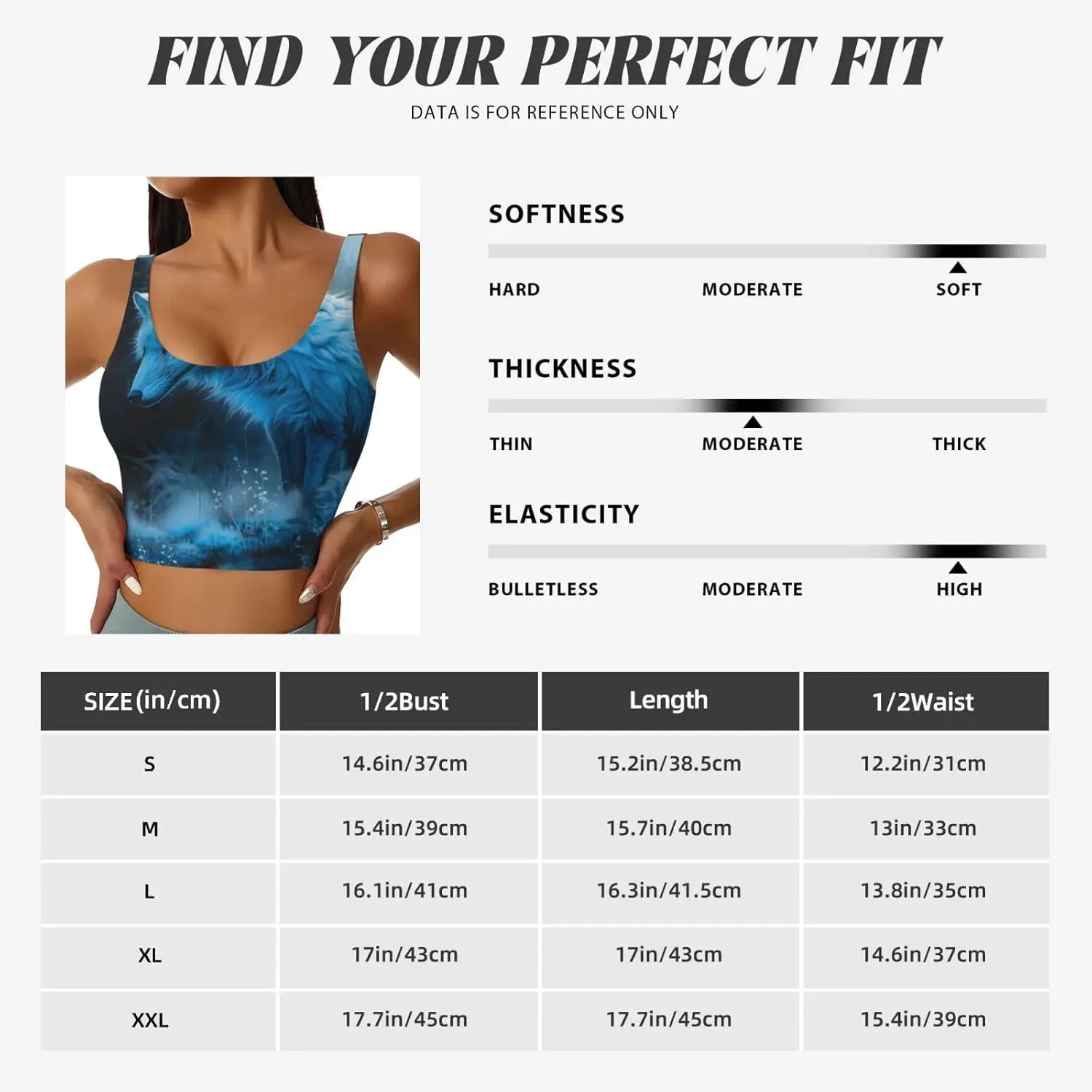 سترة رياضية للنساء، سترة يوجا مريحة بدون خياطة مع وسادات قابلة للإزالة - ثعلب أزرق سحري