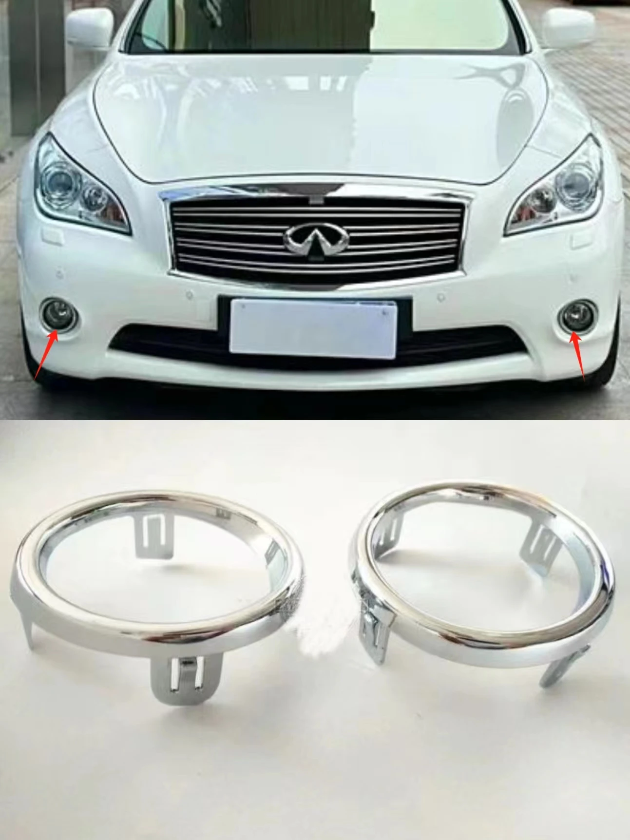 

New Quality Front Bumper Side Fog Light Bezel Trim For Infiniti M25 Q70L 2011-2014 62256-1MA0A 62257-1MA0A