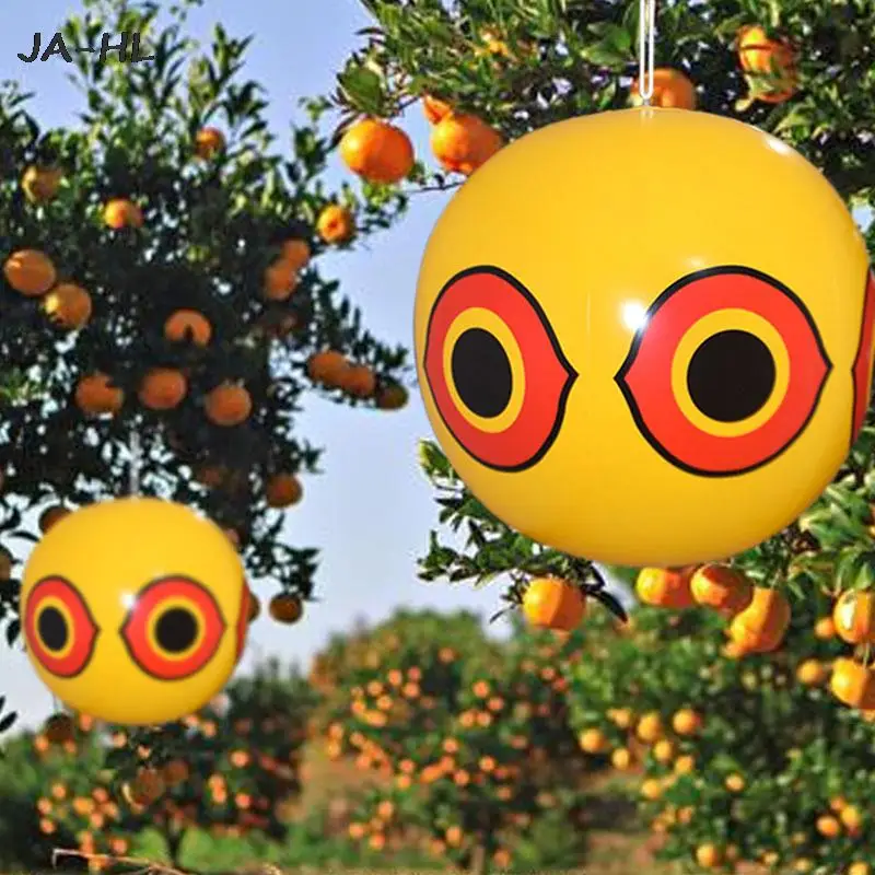 Anti Bird Inflatable Repeller Orange Scare Eye Balloons Visual Deterrent Farm Protector